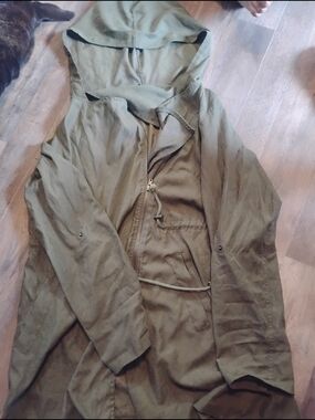 Fashion Nova Olive Green Jacket with Hood